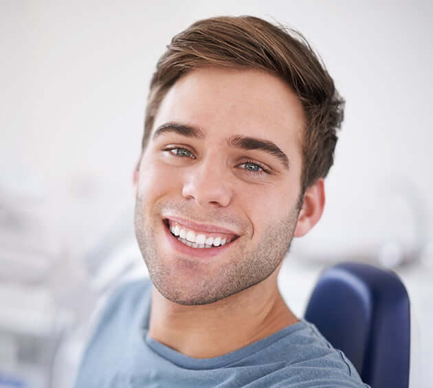 happy man at dentist